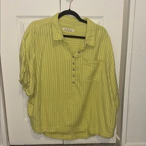 We The Free Light Yellow Textured Shirt